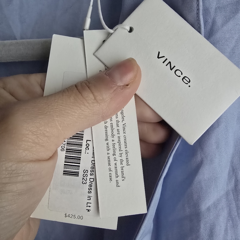 NWT $425 Vince Long-Sleeve Short Wrap Shirtdress Size 8 - Picture 11 of 16